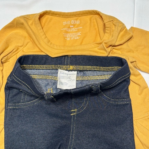 ❤️4 for $20❤️ Baby Girl Okie Dokie Shirt & First Impressions leggings 6-9 & 9M - Picture 4 of 8